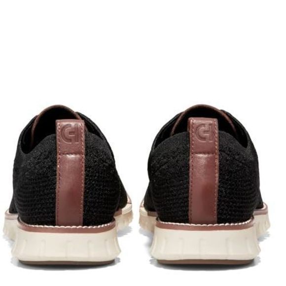 COLE HAAN MENS ZEROGRAND STITCHLITE WINGTIP OXFORD, BLACK/IVORY, 12 US - Picture 4 of 6